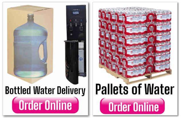click for bottled water delivery service or pallet of water delivery