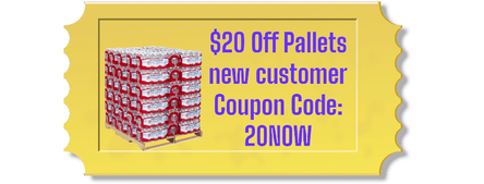 $20 off coupon on pallets of bottled water